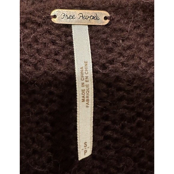 Free People Women’s Size S Long Open Cardigan Sweater Asymmetric Hem One Button - Picture 6 of 9